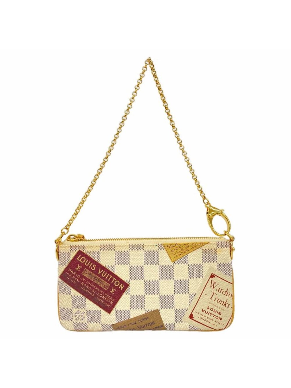 Louis Vuitton Pouch Damier Azur Label Collection Pochette Mila MM White